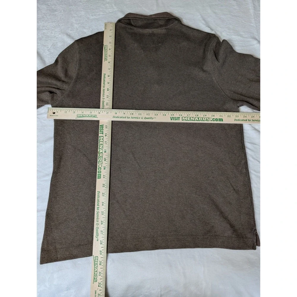 Banana Republic Brown Elbow Patch Quarter Zip Sweater XL Grandpacore